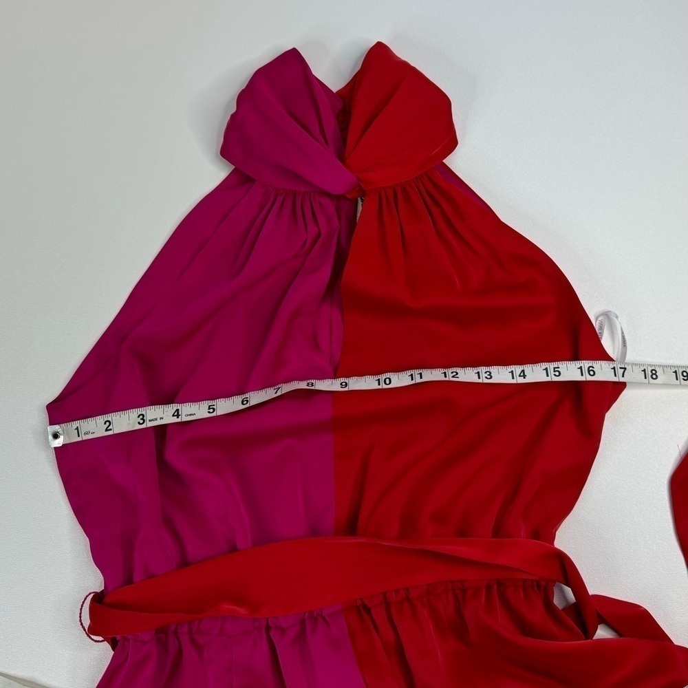 NWT Anne Klein Twist Neck Color Block Poppy Midi Dress Size 2 - Picture 8 of 10